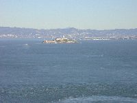 Alcatraz view from Golden Gate Bridge