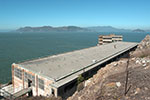 Golden Gate Birdge and Alcatraz buildings panorama