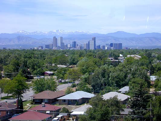 View of Denver Downtown from Double Tree hotel