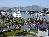 View from the overpass to Pier 39